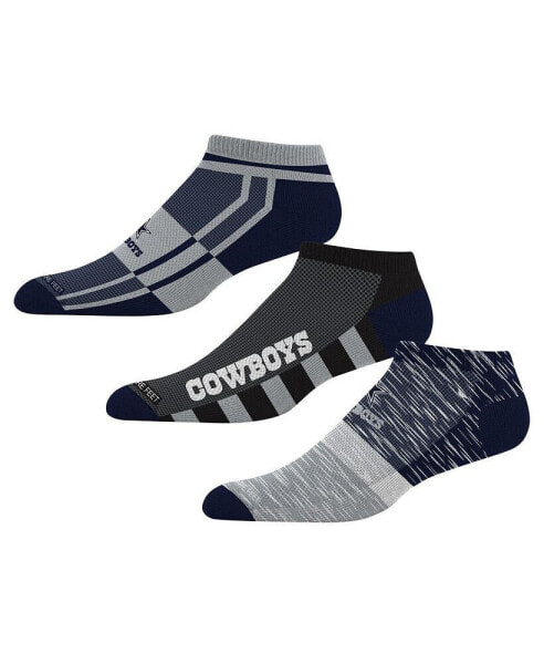 Dallas Cowboys Stripe Stack Three-Pack No Show Sock Set