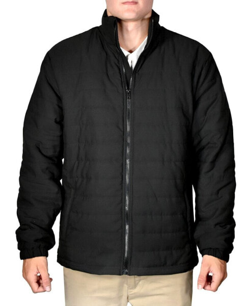 Men's Quilted Full-Zip Stand-Collar Puffy Jacket