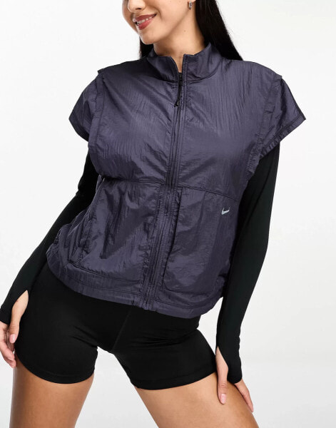 Nike Training City Ready short sleeve jacket in black