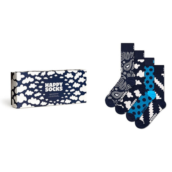 HAPPY SOCKS Moody Bluess Gift Set Half long socks 4 pairs