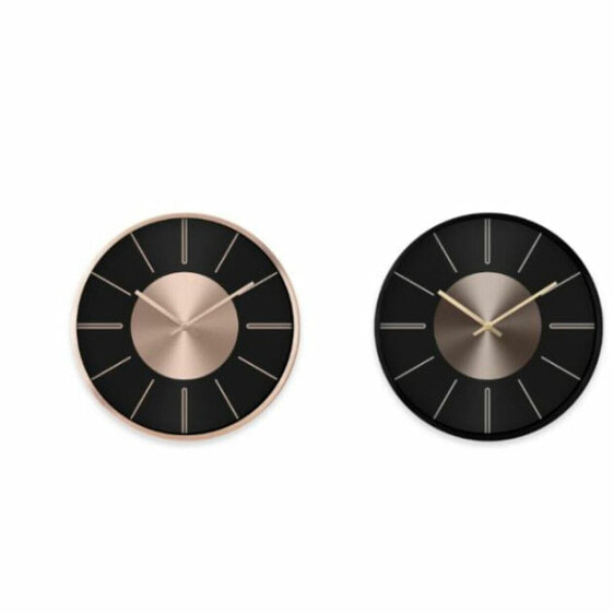 Настенное часы DKD Home Decor Чёрный Медь Серебристый Алюминий Пластик современный 30 x 4 x 30 cm (2 штук)