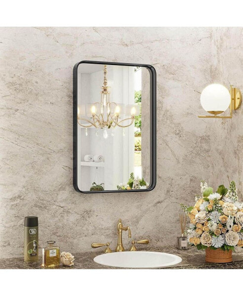 Bathroom Mirror Vanity Mirror For Wall, Aluminum Alloy Framed Wall Mirror Farmhouse, 30"×22"