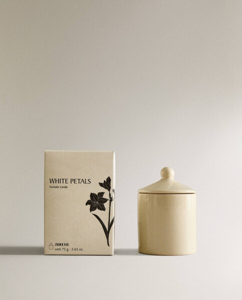 (75 g) white petals scented candle