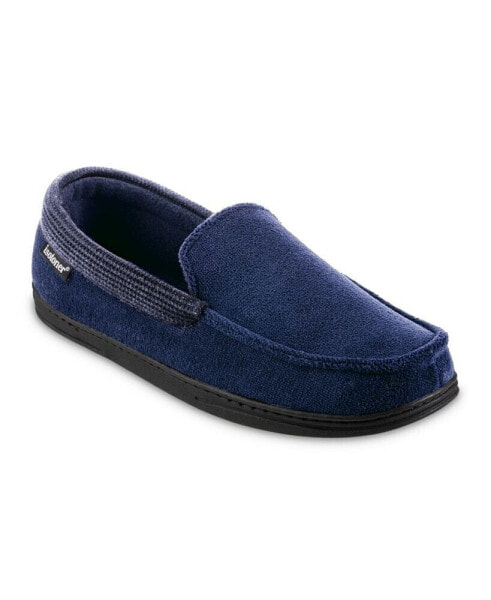 Signature Men's Microterry and Waffle Travis Moccasin Slippers