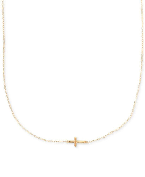 Macy's sideways Cross Pendant Necklace in 10k Gold