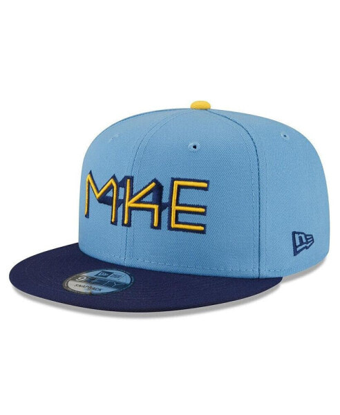 Men's Powder Blue Milwaukee Brewers City Connect 9FIFTY Snapback Adjustable Hat