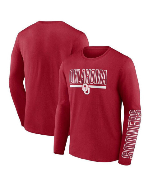 Men's Crimson Oklahoma Sooners Modern Two-Hit Long Sleeve T-shirt