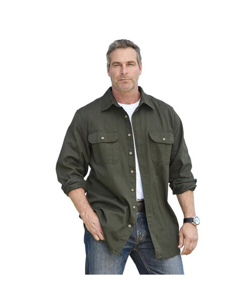 Big & Tall by KingSize Long Sleeve Denim And Twill Shirt