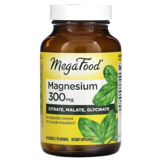 MegaFood, Магний, 300 мг, 60 капсул