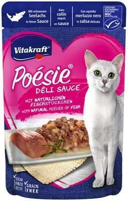 Влажный корм для кошек  	Vitakraft, кусочки в соусе, 85 г
