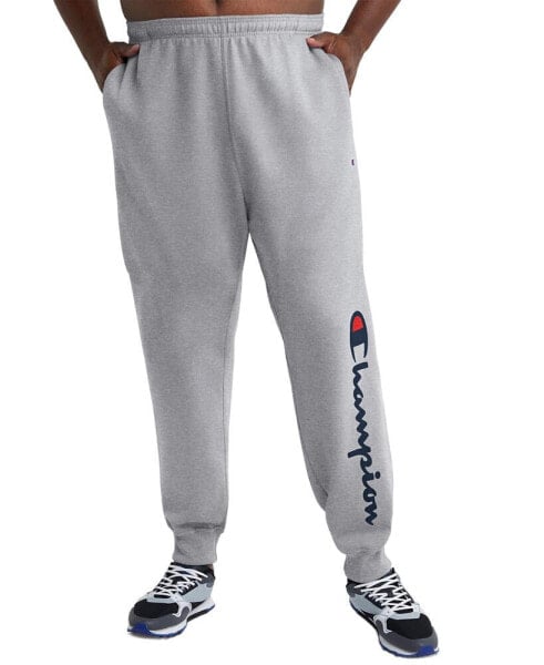 Men's Big & Tall Powerblend Standard-Fit Logo-Print Fleece Joggers