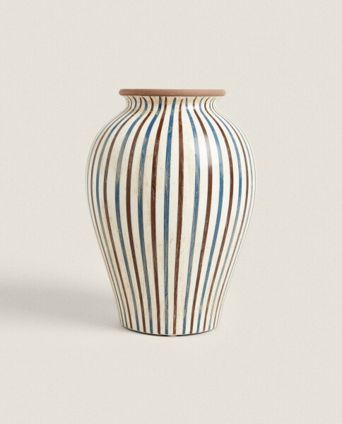 Striped ceramic vase