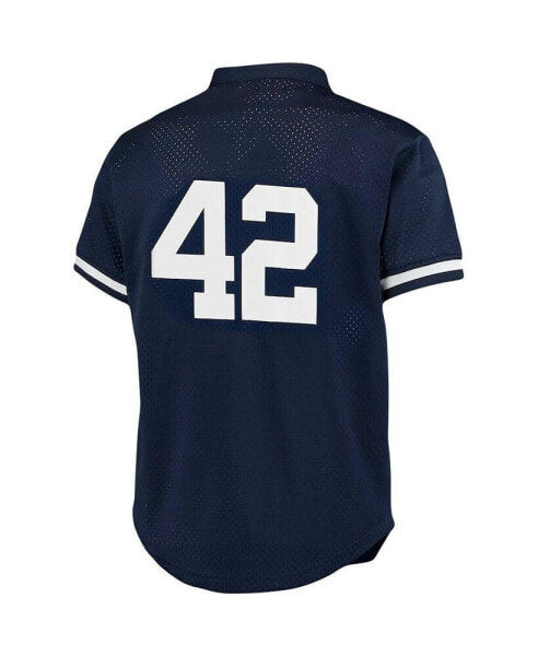 Men's Mariano Rivera Navy New York Yankees Cooperstown Collection Big and Tall Mesh Batting Practice Jersey