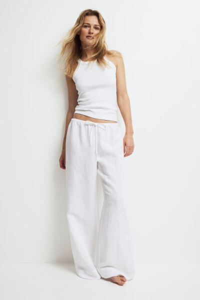 Linen-blend Pajama Pants