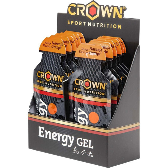 CROWN SPORT NUTRITION Orange Energy Gels Box 40g 12 Units