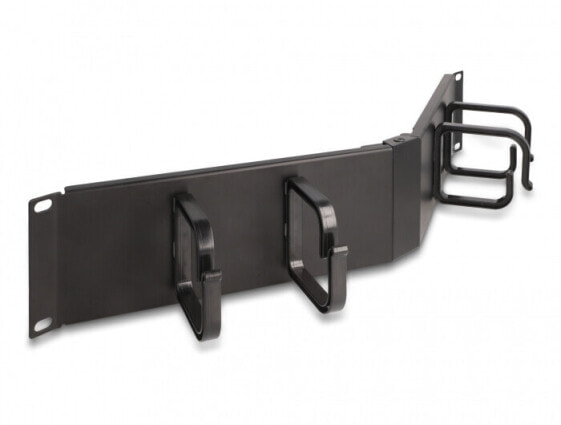 Delock 66978 - Cable management panel - Black - Metal - Plastic - 2U - 48.3 cm (19") - 91 mm