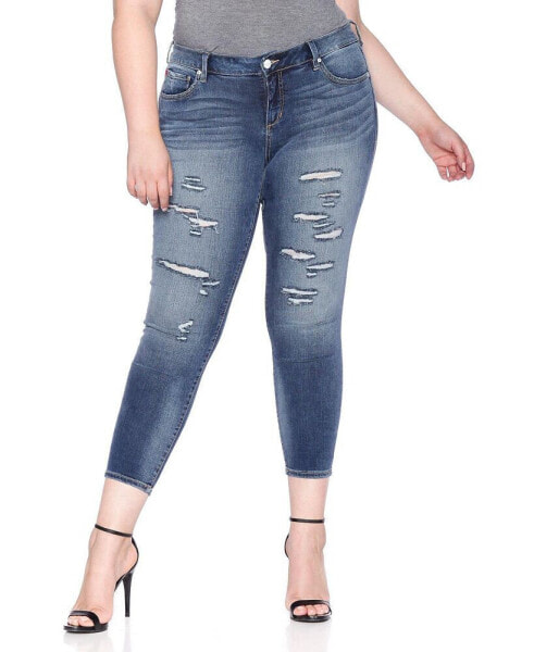 Plus Size Mid Rise Ankle Skinny Jeans