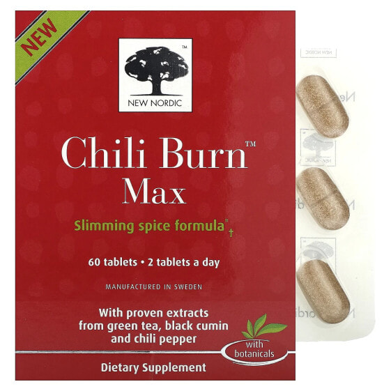 Витамины для похудения Chili Burn Max, 60 таблеток (New Nordic)