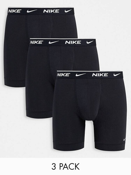 Nike cotton stretch 3 pack boxer briefs in black