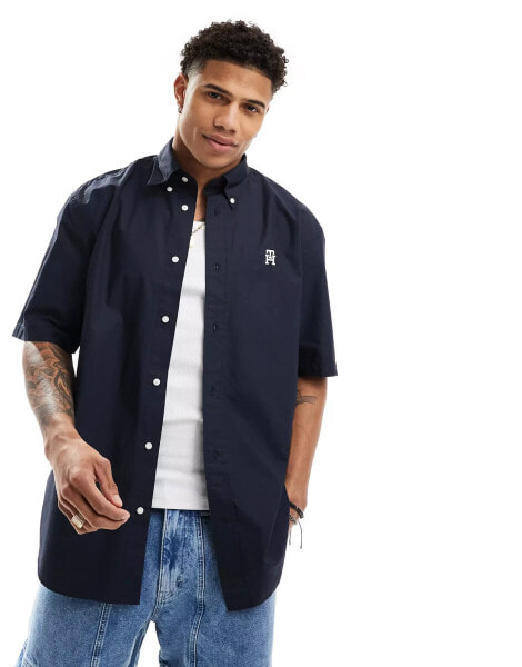 Tommy Hilfiger Regular Short Sleeve Shirt in Dark Blue