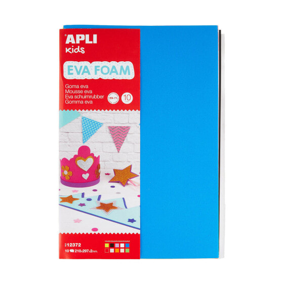 Резина Eva Apli Kids A4 Белый Жёлтый Разноцветный Резина Eva (10 штук)