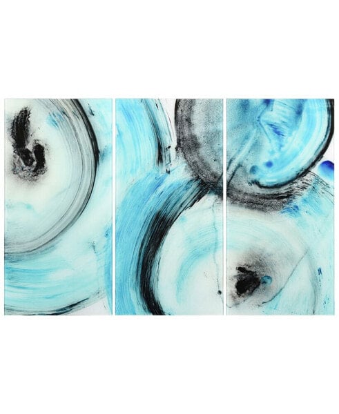 "Ripple Effect IV Abc" Frameless Free Floating Tempered Glass Panel Graphic Wall Art Set of 3, 72" x 36" x 0.2" Each