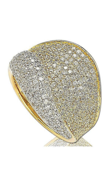 Suzy Levian Sterling Silver Cubic Zirconia Pave Wave Ring