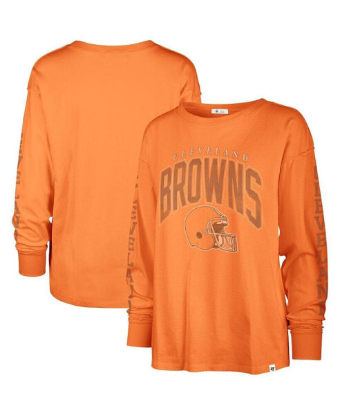 Блузка '47 Brand женская Оранжевая разноцветная Cleveland Browns Tom Cat с длинным рукавом