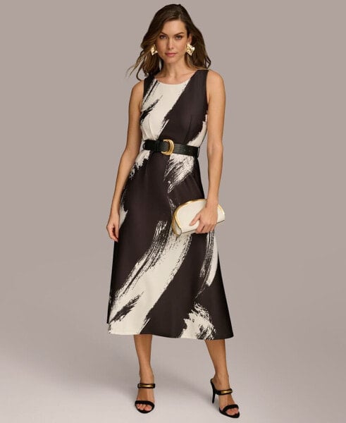 Платье DKNY женское с поясом и бельевой расцветкой