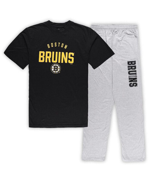 Пижама мужская Profile Boston Bruins черная, серая с рисунком и брюки