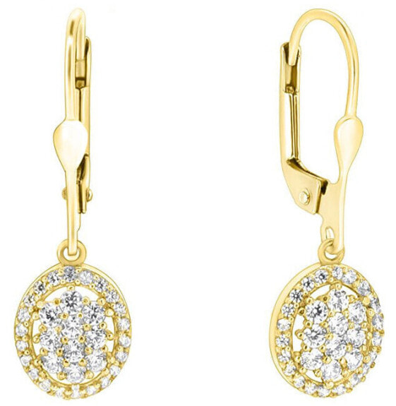 Elegant dangling earrings in yellow gold pe060_AU_Y