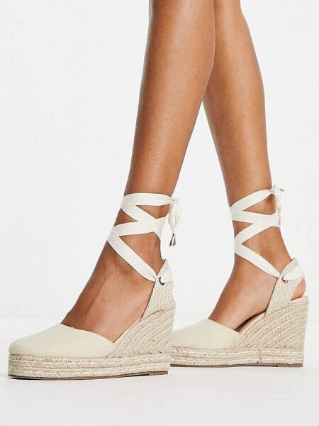 schuh Venus closed toe wedge espadrilles in natural