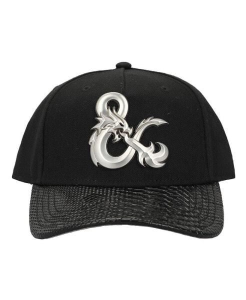 Men's Metal Badge Logo Black Snapback Hat