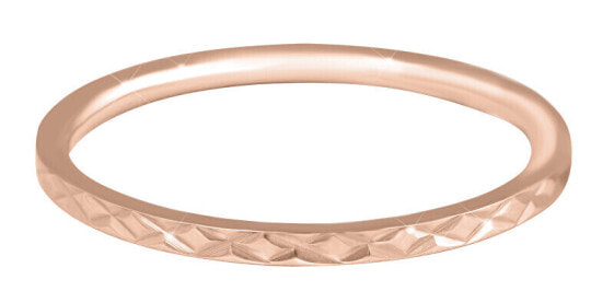 Gold-plated minimalist steel ring with a delicate Rose Gold pattern