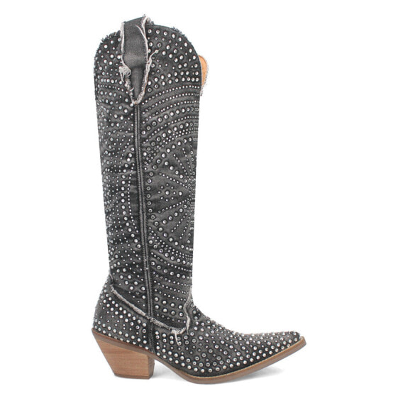 Dingo Honkytonk Honey Rhinestone Snip Toe Cowboy Womens Black Casual Boots DI16