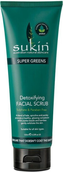 Sukin SUPER GREENS Detoksykujący scrub do twarzy 125ml