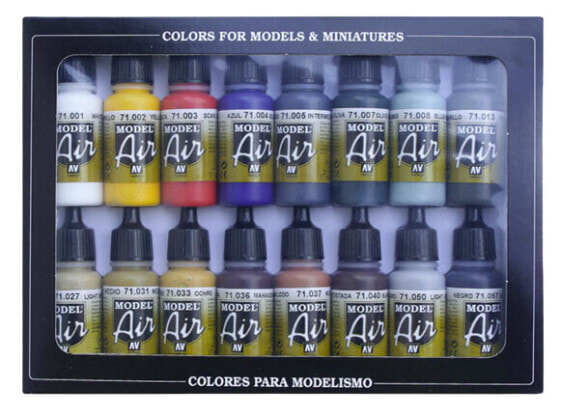 VALLEJO 71.178 - Black - Blue - Brown - Green - Ochre - Olive - Red - White - Yellow - Acrylic paint - liquid - 17 ml - 16 pc(s)