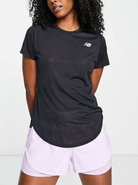 New Balance Accelerate Running t-shirt in black 