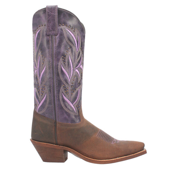 Laredo Larissa Snip Toe Cowboy Womens Brown, Purple Casual Boots 52214