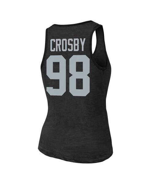 Threads Women's Maxx Crosby Las Vegas Raiders Name Number Tri-Blend Tank Top