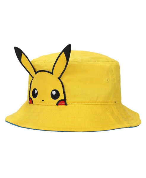 Men's Pikachu Face Unisex Adult Bucket Hat With 3D Plush