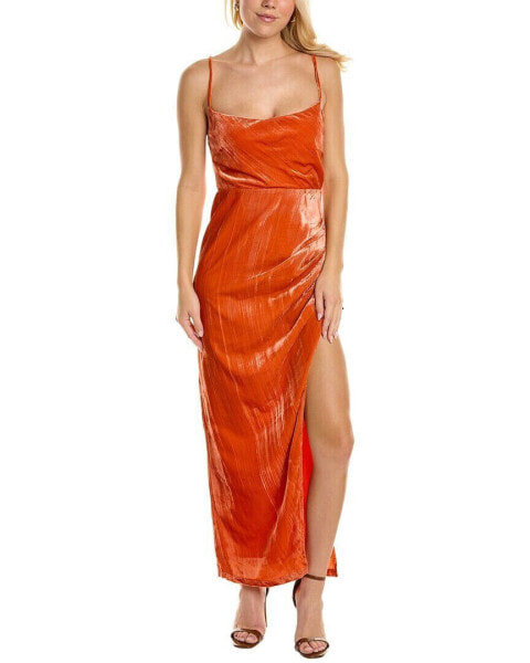 O.P.T. Velvet Maxi Dress Women's Orange L
