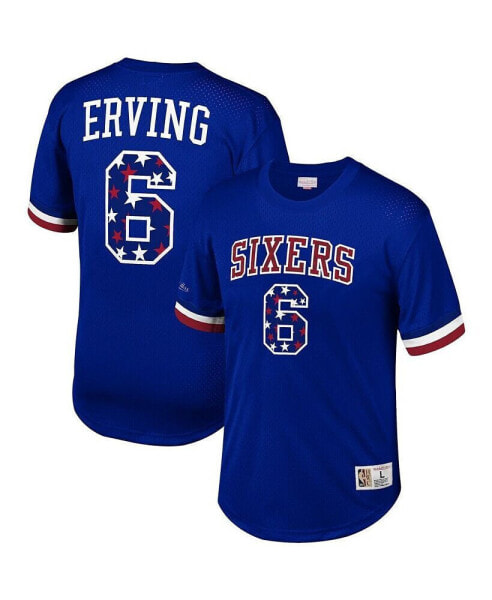 Men's Julius Erving Royal Philadelphia 76ers Player Name Number T-shirt