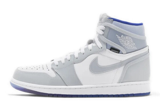 Кроссовки Nike Air Jordan 1 Retro High Zoom White Racer Blue (Серый)