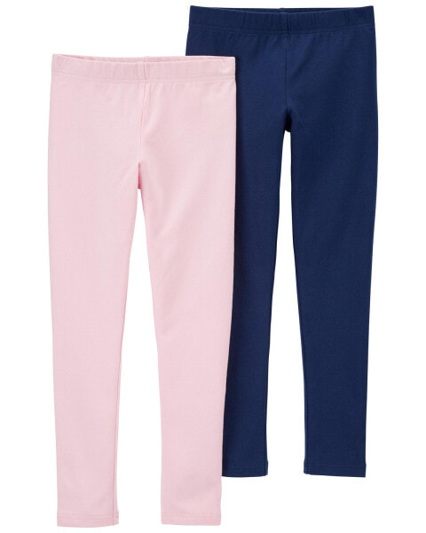 Kid 2-Pack Pink & Navy Leggings 12