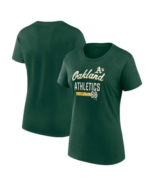 Women's Green Oakland Athletics Logo Fitted T-shirt
