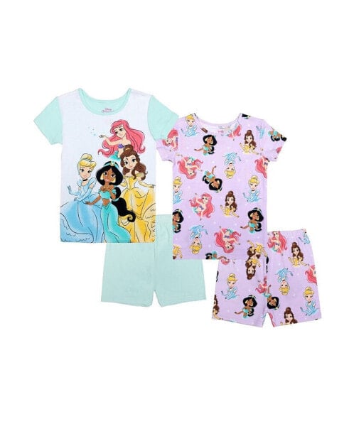 Little Girls Short Set Pajamas, 4-Piece