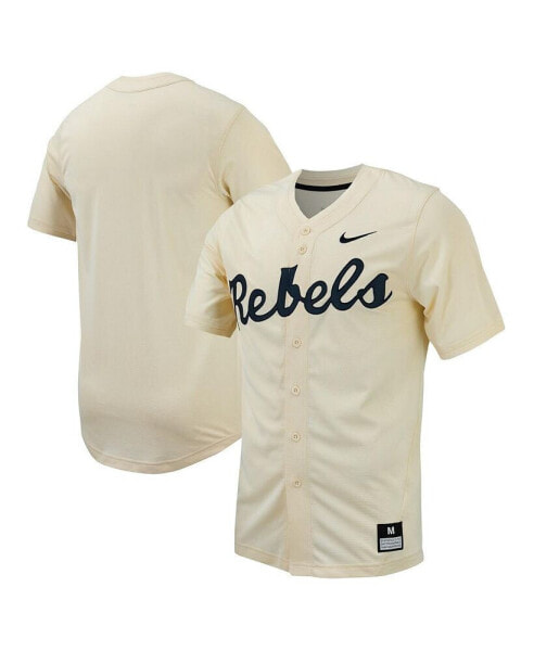 Men's Cream Ole Miss Rebels Replica Full-Button Baseball Jersey