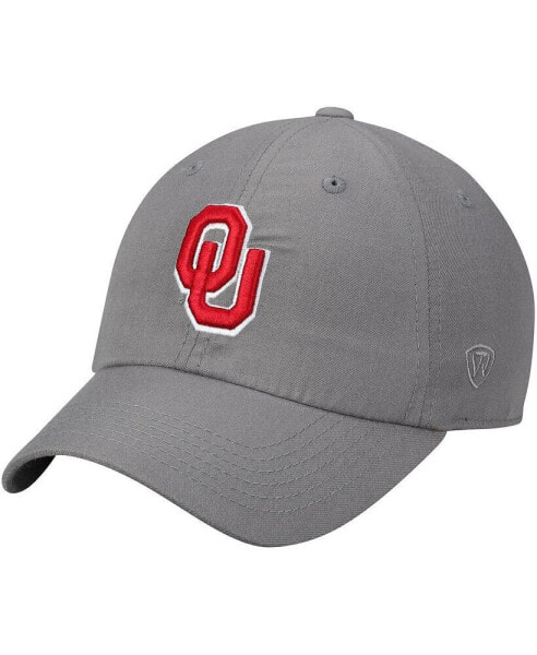 Men's Gray Oklahoma Sooners Primary Logo Staple Adjustable Hat