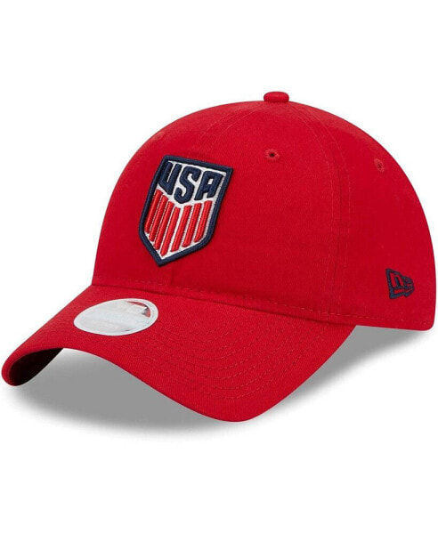 Шапка регулируемая классическая женская New Era USMNT красная 2.0